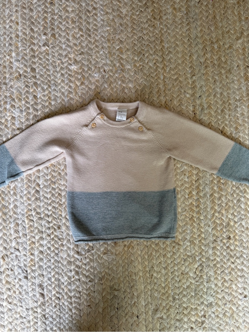 H&M Beige and Cream Baby Knit Sweater